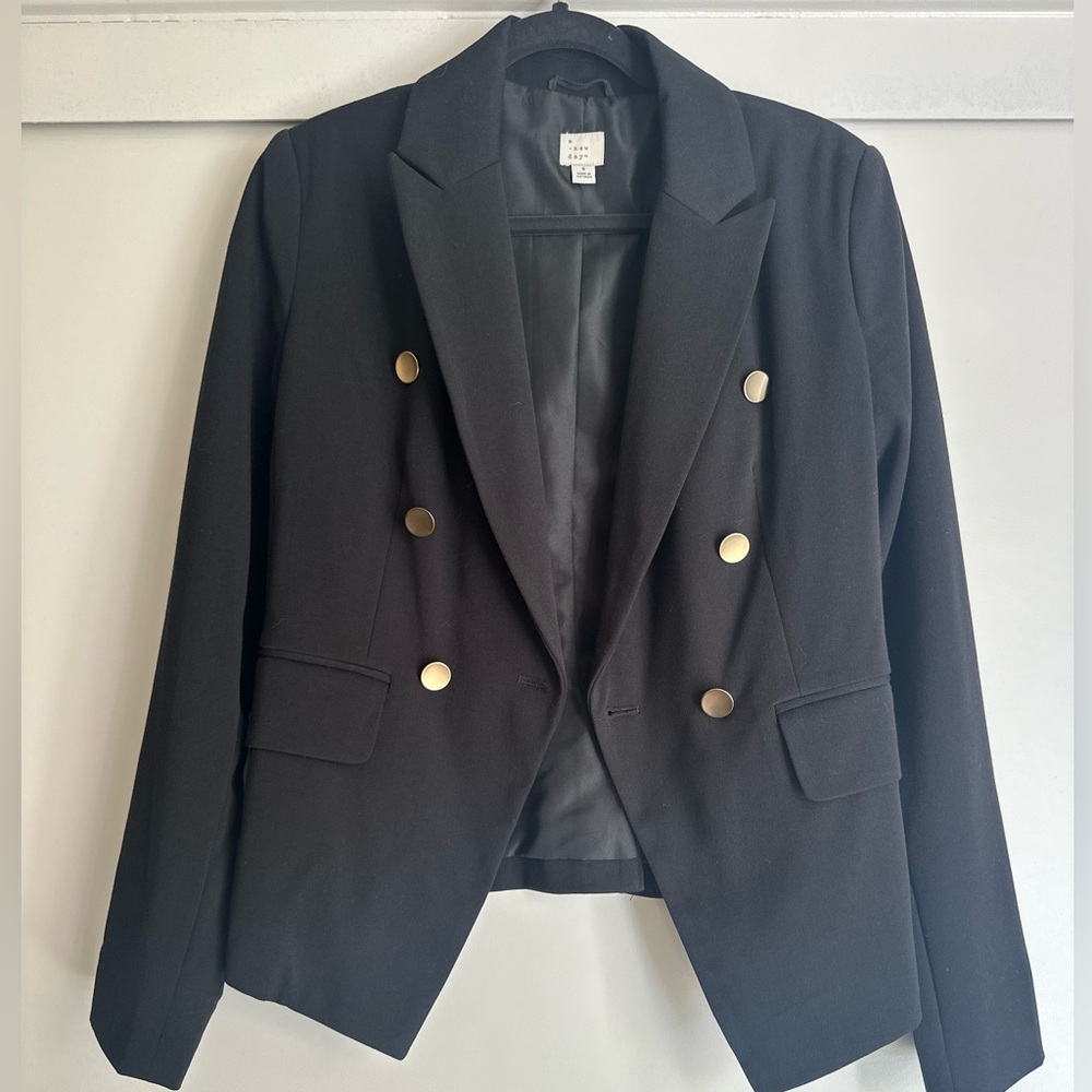 A New Day Black Blazer with gold detail size 6